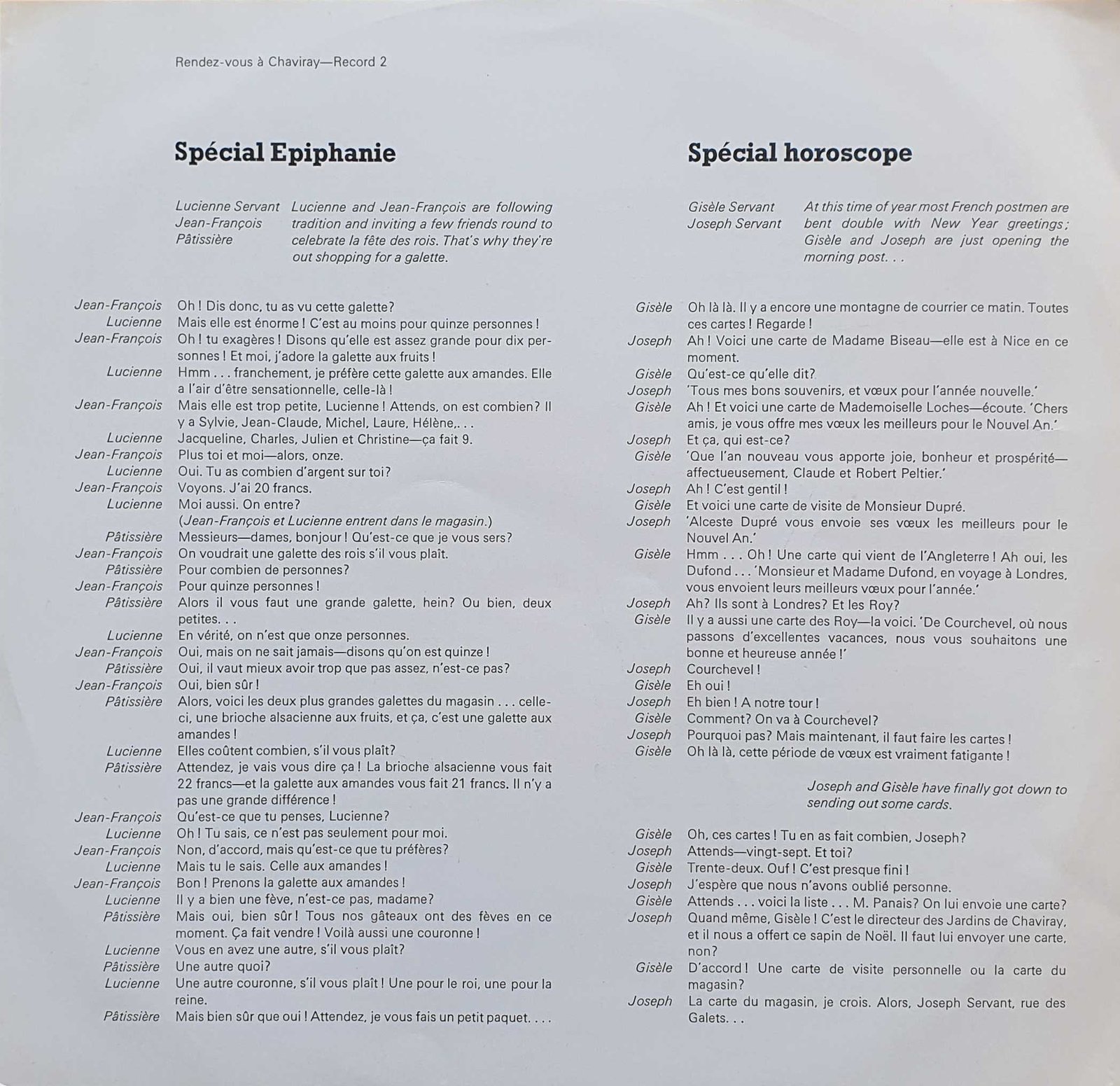 Inserts from OP 187/188